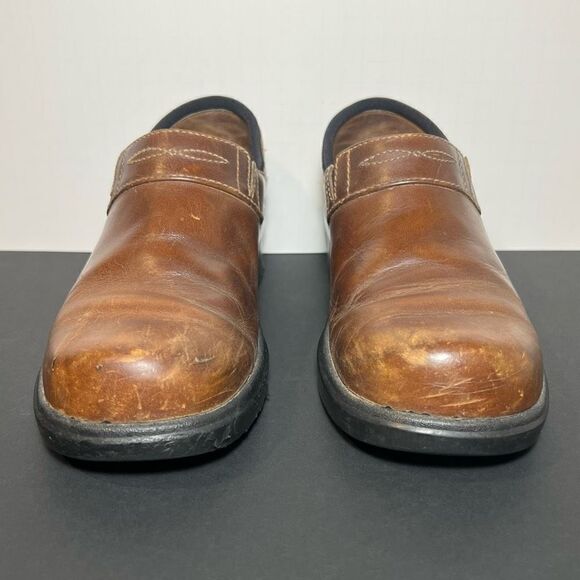 Womens ARIAT Santa Cruz Brown Mocha Leather Slip On Clogs / Size 7.5 Medium - Picture 2 of 8